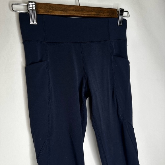 Athleta Blue Leggings High Waist Ankle Length - Picture 3 of 7